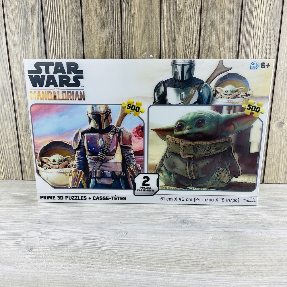 Star Wars the Mandalorian, Disney, 500pc, Prime 3D Puzzles, 2 Puzzles New